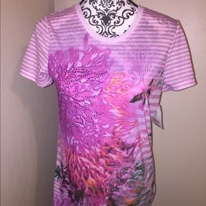 White Stag floral print Tee